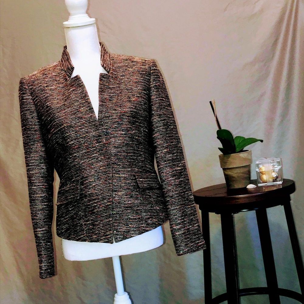Tahari ASL Multi-Color Metallic Thread Jacket